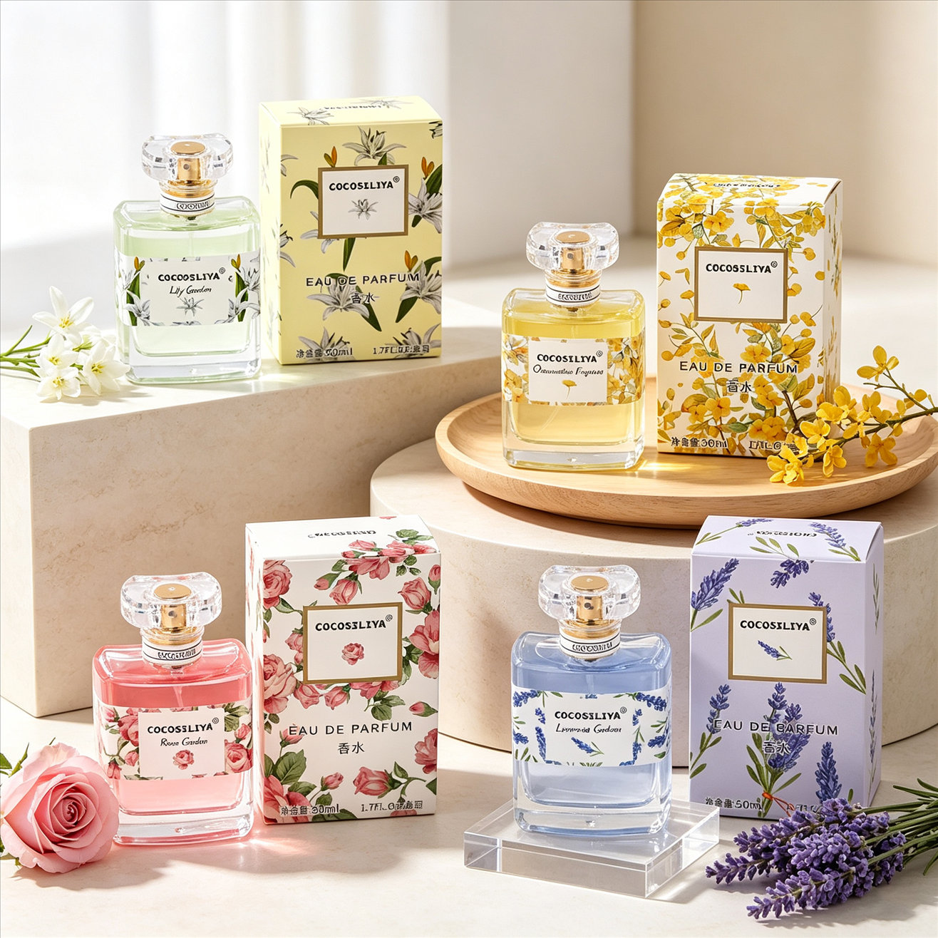 Perfume Fragrance Rose - Perfume COCOSILIYA para Mujer, 1.7oz X